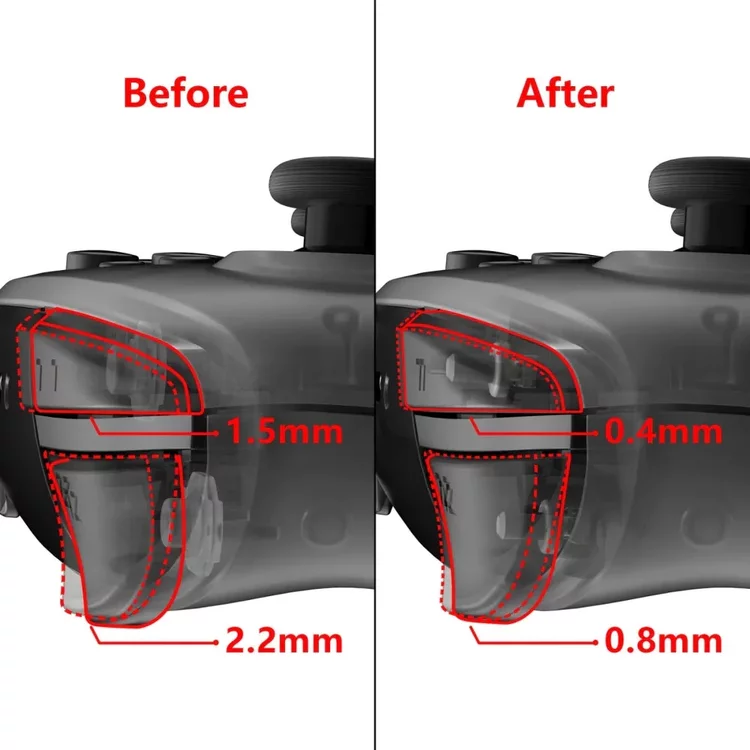 NS Switch Pro controller Clicky triggers and bumpers - MegaModz.webp