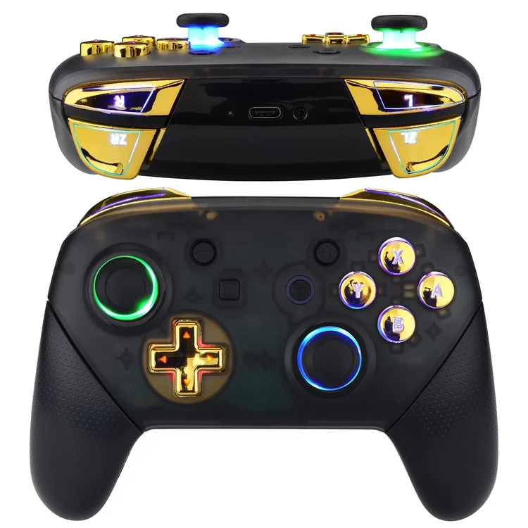 pro controller switch led - chrome gold.webp